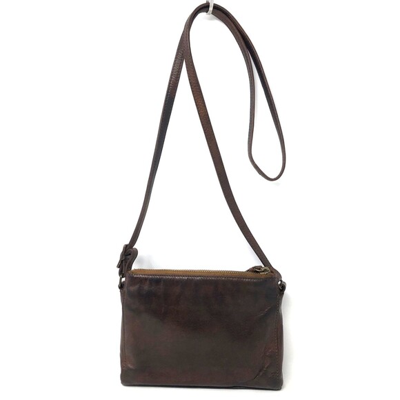 Margot New York Pebbled Leather Compact Cross Body Bag Cognac Brown Organizer - Picture 5 of 16